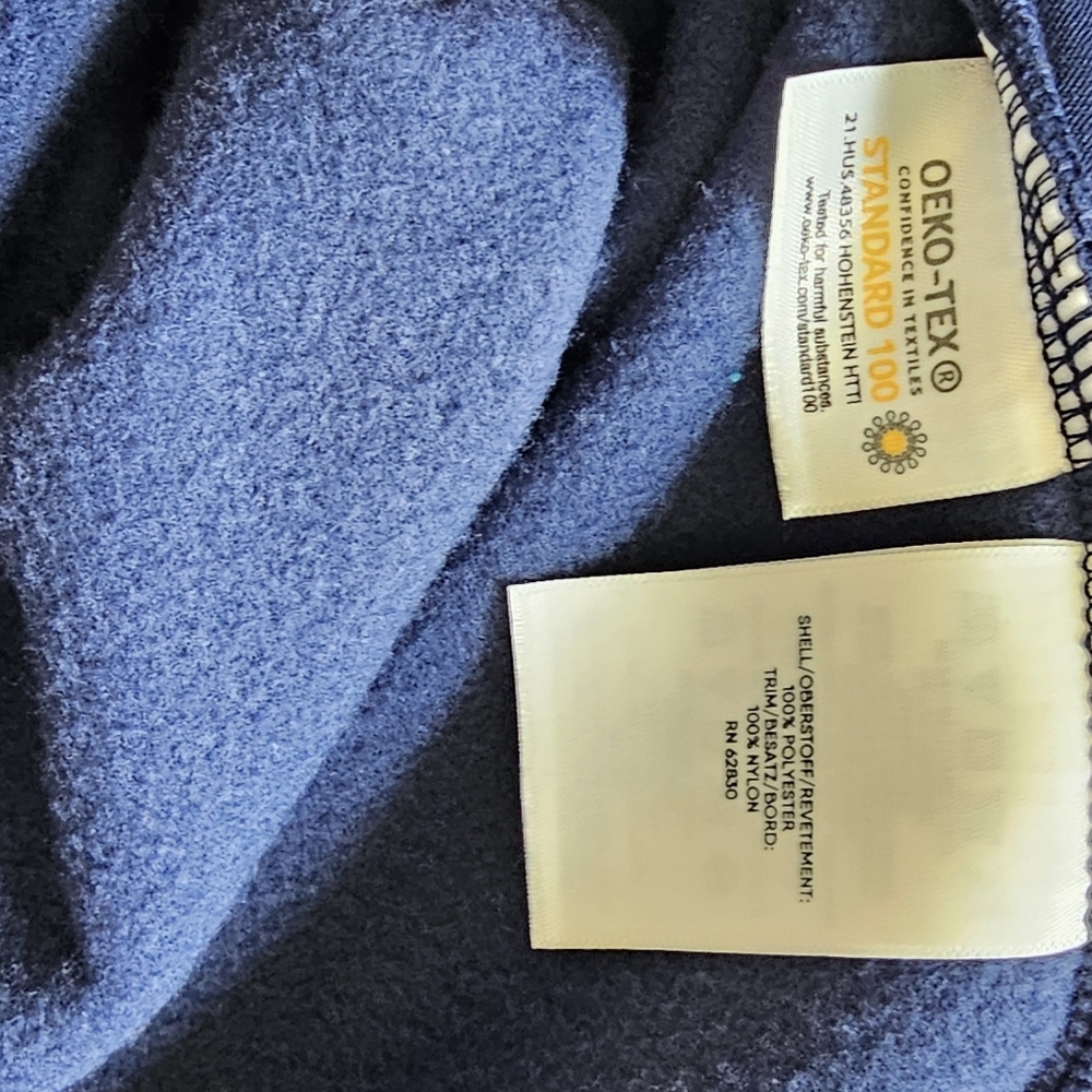 Lands' End Teal & Navy Colorblock Snap Fleece with Coral Trim NWT - Picture 7 of 7